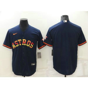 MLB Astros Blank Rainbow Nike Cool Base Men Jersey