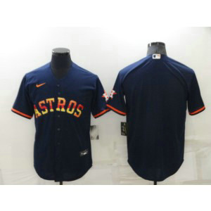 MLB Astros Blank Rainbow Nike Cool Base Men Jerseys