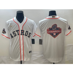 MLB Astros Blank White 2023 Gold Collection World Serise Champions Men Jersey