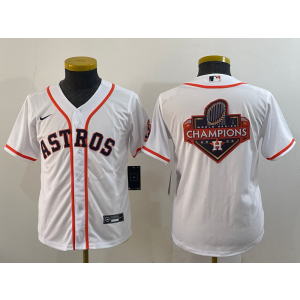 MLB Astros Blank White Champion Nike Cool Base Youth Jersey