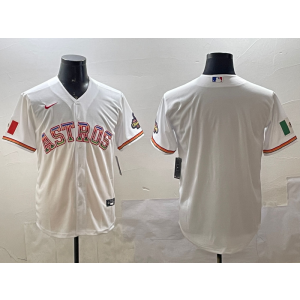 MLB Astros Blank White Nike Cool Base Men Jersey 1