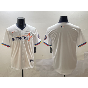MLB Astros Blank White Nike Cool Base Men Jersey