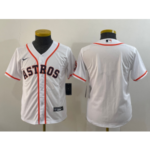 MLB Astros Blank White Nike Cool Base Youth Jersey