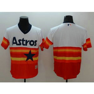 MLB Astros Blank White Orange Flexbase Cooperstown Men Jersey