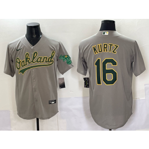 MLB Athletics 16 Kurtz Grey Nike Cool Base Men Jersey