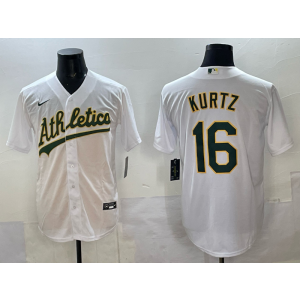 MLB Athletics 16 Kurtz White Nike Cool Base Men Jersey