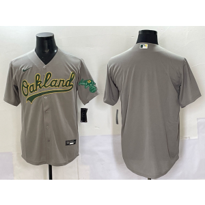 MLB Athletics Blank Grey Nike Cool Base Men Jersey