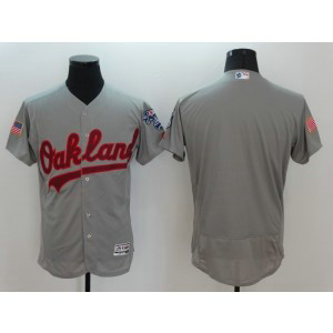 MLB Athletics Blank Grey Stars and Stripes Flexbase Men Jersey