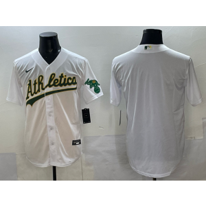 MLB Athletics Blank White Nike Cool Base Men Jersey