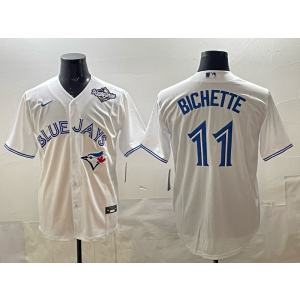 MLB Blue Jays 11 Bichette White 2025 World Series Nike Cool Base Men Jersey