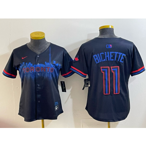 MLB Blue Jays 11 Bo Bichette Black City Nike Cool Base Women Jersey