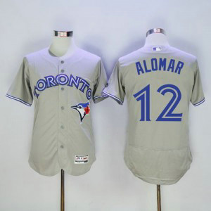MLB Blue Jays 12 Roberto Alomar Grey Flexbase Men Jersey