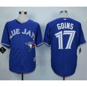 MLB Blue Jays 17 Ryan Goins Blue New Cool Base Men Jersey