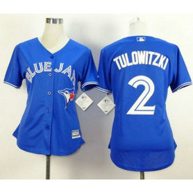 MLB Blue Jays 2 Troy Tulowitzki Blue Alternate Women Jersey