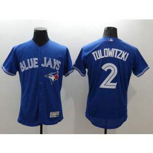 MLB Blue Jays 2 Troy Tulowitzki Blue Flexbase Men Jersey