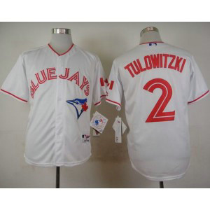 MLB Blue Jays 2 Troy Tulowitzki White 2015 Canada Day Men Jersey