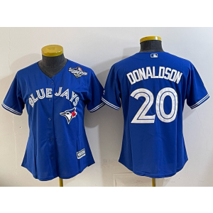 MLB Blue Jays 20 Donaldson Blue 2025 World Series Nike Cool Base Women Jersey