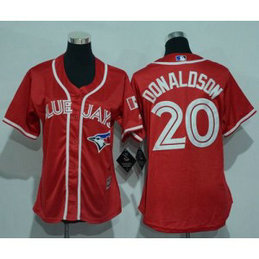 MLB Blue Jays 20 Josh Donaldson Red Canada Day Women Jersey