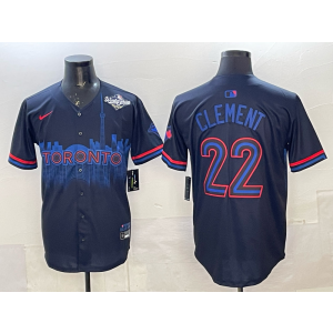 MLB Blue Jays 22 Clement Black 2025 World Series Nike Cool Base Men Jersey
