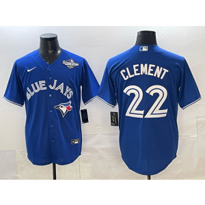 MLB Blue Jays 22 Clement Blue 2025 World Series Nike Cool Base Men Jersey