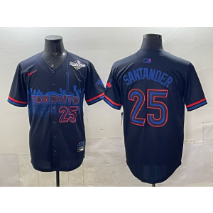 MLB Blue Jays 25 Santander Black City 2025 World Series Nike Cool Base Men Jersey