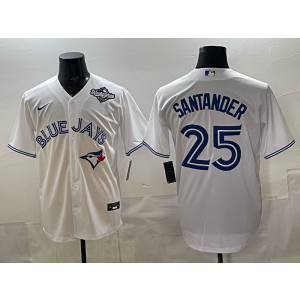 MLB Blue Jays 25 Santander White 2025 World Series Nike Cool Base Men Jersey