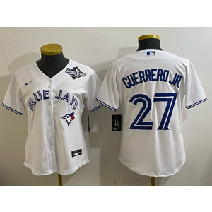 MLB Blue Jays 27 Guerrero Jr White 2025 World Series Nike Cool Base Women Jersey