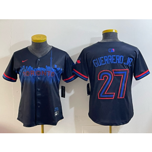 MLB Blue Jays 27 Vladimir Guerrero Black City Nike Cool Base Women Jersey