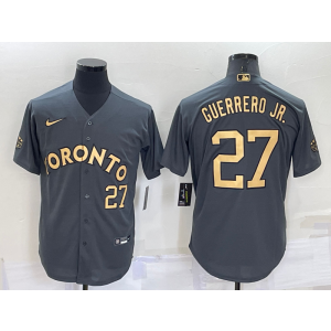 MLB Blue Jays 27 Vladimir Guerrero Jr. Charcoal 2022 All-Star Nike Cool Base Men Jersey
