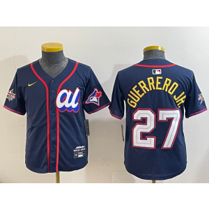 MLB Blue Jays 27 Vladimir Guerrero Jr. Navy American League 2025 All Star Nike Cool Base Youth Jersey