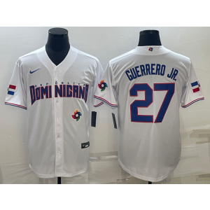 MLB Blue Jays 27 Vladimir Guerrero Jr. White 2023 World Series Men Jersey