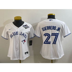 MLB Blue Jays 27 Vladimir Guerrero Jr. White 2025 World Series Nike Cool Base Women Jersey