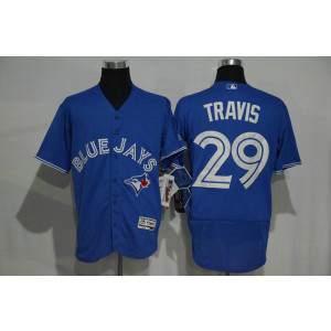 MLB Blue Jays 29 Devon Travis Blue Flexbase Men Jersey