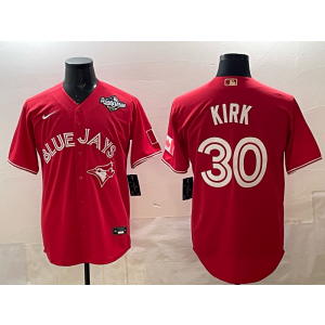 MLB Blue Jays 30 Kirk Red 2025 World Series Nike Cool Base Men Jersey
