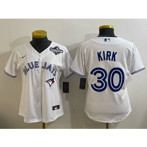 MLB Blue Jays 30 Kirk White 2025 World Series Nike Cool Base Women Jersey