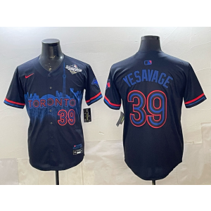 MLB Blue Jays 39 Yesavage Black 2025 World Series Nike Cool Base Men Jersey