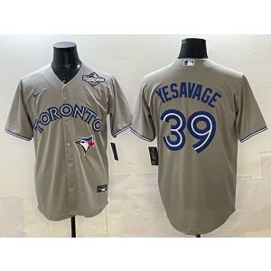 MLB Blue Jays 39 Yesavage Grey 2025 World Series Nike Cool Base Men Jersey