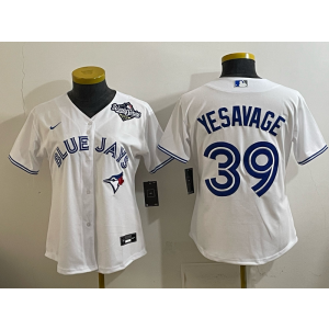 MLB Blue Jays 39 Yesavage White 2025 World Series Nike Cool Base Women Jersey