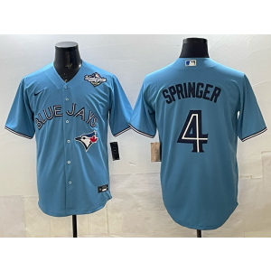 MLB Blue Jays 4 Srpinger Blue 2025 World Series Nike Cool Base Men Jersey