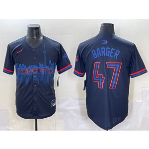 MLB Blue Jays 47 Barger Black City Nike Cool Base Men Jersey