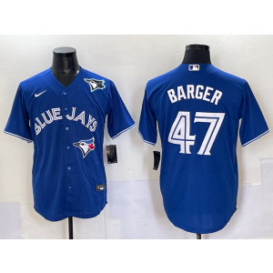 MLB Blue Jays 47 Barger Blue Nike Cool Base Men Jersey