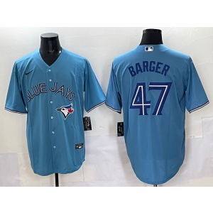 MLB Blue Jays 47 Barger Light Blue Nike Cool Base Men Jersey