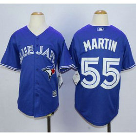 MLB Blue Jays 55 Russell Martin Blue Cool Base Youth Jersey