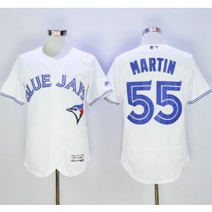 MLB Blue Jays 55 Russell Martin White Flexbase Men Jersey