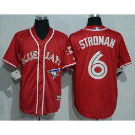 MLB Blue Jays 6 Marcus Stroman Red 2016 Canada Day Majestic Cool Base Men Jersey