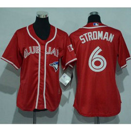MLB Blue Jays 6 Marcus Stroman Red Canada Day Women Jersey