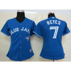 MLB Blue Jays 7 Jose Reyes Blue Fashion Women Jersey
