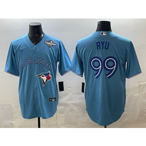 MLB Blue Jays 99 RYU Blue 2025 World Series Nike Cool Base Men Jersey