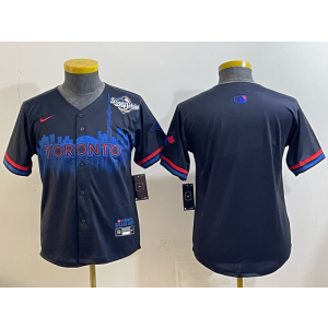 MLB Blue Jays Blank Black 2025 World Series Nike Cool Base Youth Jersey