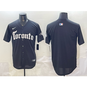 MLB Blue Jays Blank Black Nike Cool Base Men Jersey